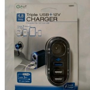 Goxt Triple USB + 12v Charger